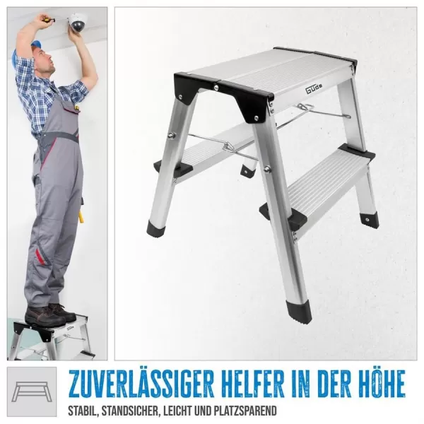 Schůdky oboustranné hliníkové 1+1 Güde