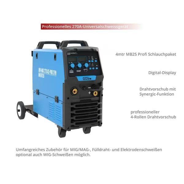 Svářečka invertorová Güde UNI-MIG 270 AS-PRO SYN