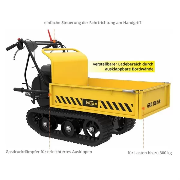 Pásový transportér MINI DUMPER Güde GRD 300/R