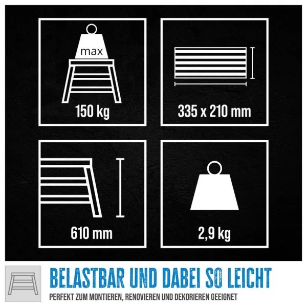 Schůdky oboustranné hliníkové 2+1 Güde