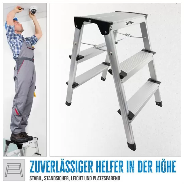 Schůdky oboustranné hliníkové 2+1 Güde