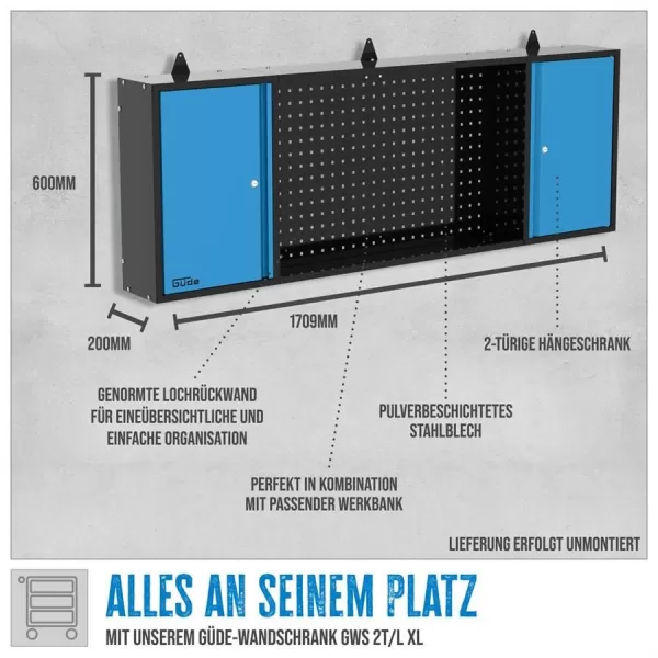 Skříň závěsná Güde GWS 2T/L XL