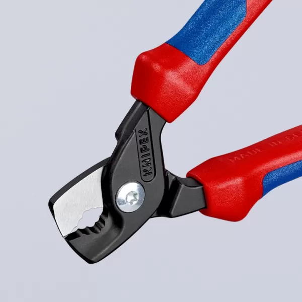 Kabelové nůžky s vícesložkovými návleky brunýrované KNIPEX 160 mm