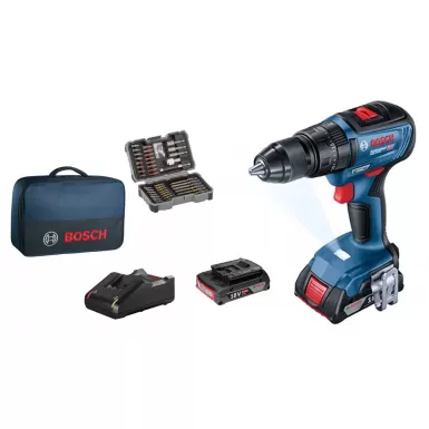 Aku vrtačka Bosch GSR 18V-50 + 43 ks příslušenství + 2x 2,0 Ah 06019H5004