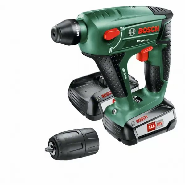 Aku vrtací kladivo Bosch Uneo Maxx 18 Li + sklíčidlo (2x2,5 Ah) 0603952327