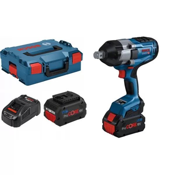 Aku rázový utahovák Bosch GDS 18V-1050 H Professional BITURBO, 2 × 18V/5.0Ah, 3/4", L-BOXX 06019J8522