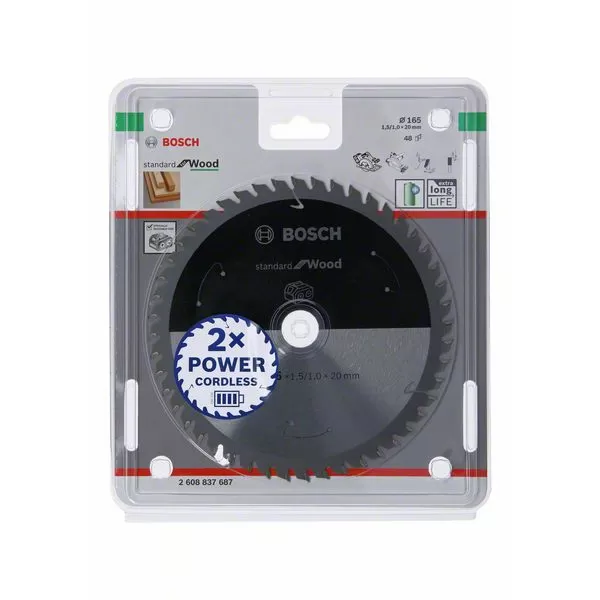 Kotouč pilový 165x20 T48 Bosch AKU Standard for Wood