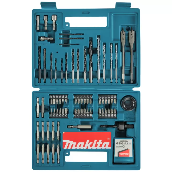 Sada bitů a vrtáků 100 ks v plastovém kufru Makita B-54520
