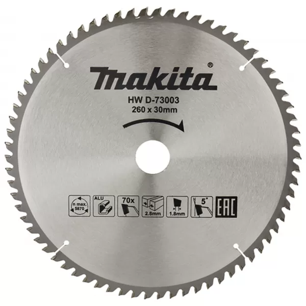 Kotouč pilový na hliník 260x30x70T TCT Makita D-73003