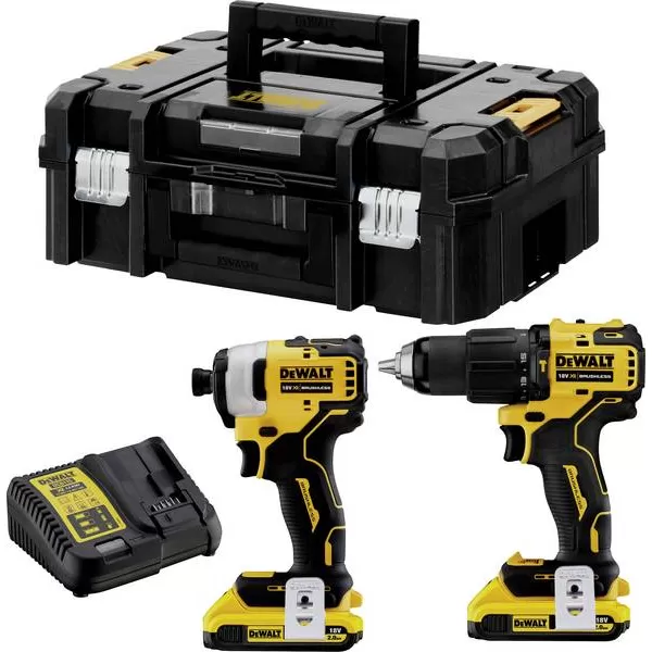 Aku sada nářadí DeWalt DCK2062D2T 18V, 2x 2,0 Ah, Kufr Tstak