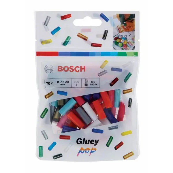 Lepící tyčinky Bosch Gluey barevné POP