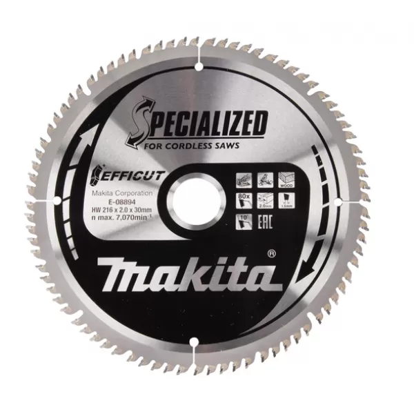 TCT pilový kotouč Makita E-08894 Efficut 216mmx30mm 80T