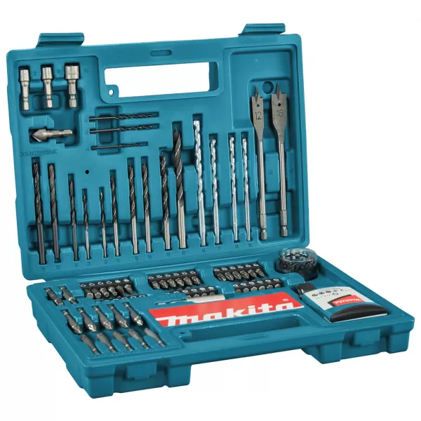 Sada bitů a vrtáků 100 ks v plastovém kufru Makita B-54520