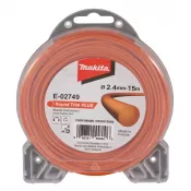 Struna nylonová Plus 2,4mm, 15m, oranžová, kulatá, Makita