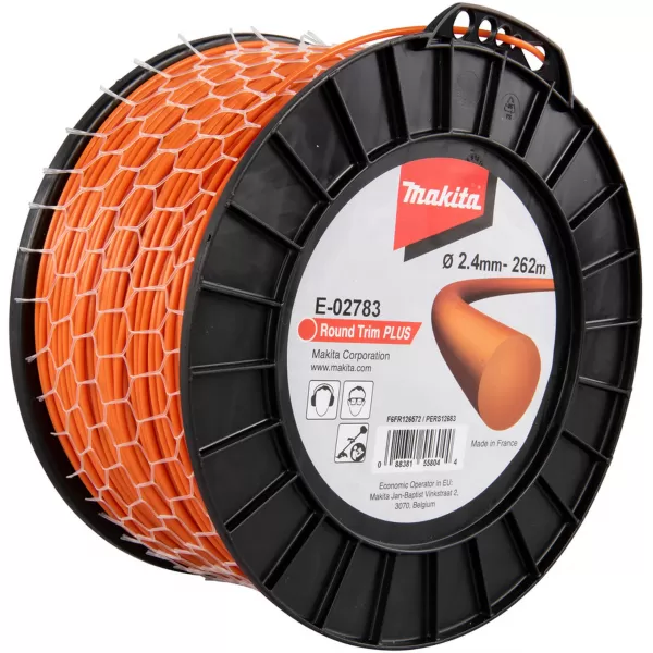 Struna nylonová Plus 2,4mm, 262m, oranžová, kulatá, Makita
