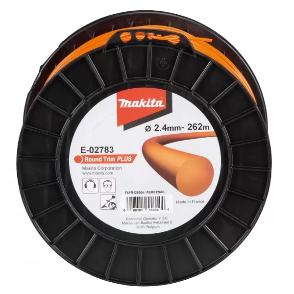 Struna nylonová Plus 2,4mm, 262m, oranžová, kulatá, Makita