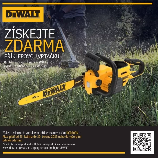 Aku řetězová pila Dewalt 45 cm 54V 9,0 Ah Li-Ion FLEXVOLT DCMCS574X1