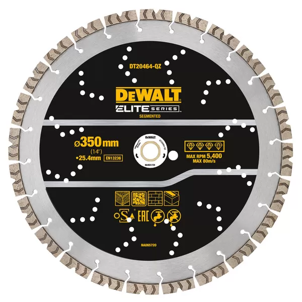 Diamantový kotouč DeWalt ELITE SERIES 350×25,4mm pro řezání betonu DT20464