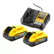 Nabíječka 12-18V XR Li-Ion + 2 x akumulátor 18V 5,0Ah POWERSTACK DeWALT DCB1104H2