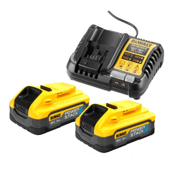 Nabíječka 12-18V XR Li-Ion + 2 x akumulátor 18V 5,0Ah POWERSTACK DeWALT DCB1104H2