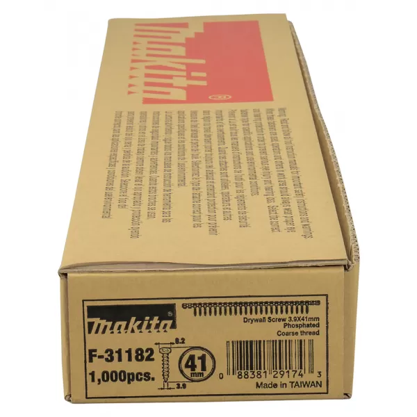 Vrut páskovaný 3,9 x 41mm pro sádrokarton/dřevo, 1000ks