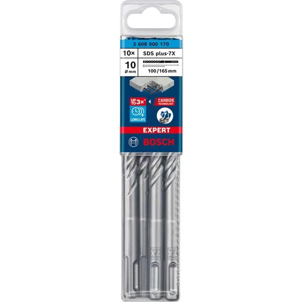 Vrták SDS plus 10x100x165 EXPERT SDS plus-7X, Bosch /10ks/ 2608900170