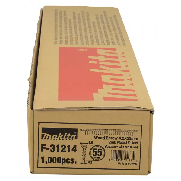 Vrut páskovaný 4,2 x 55mm pozinkované do dřeva, 1000ks