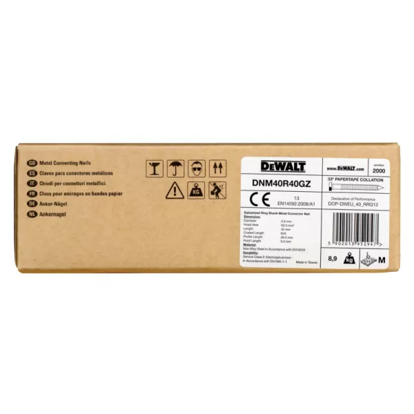 Pozinkované hřebíky 40 mm DeWalt pro DCN693