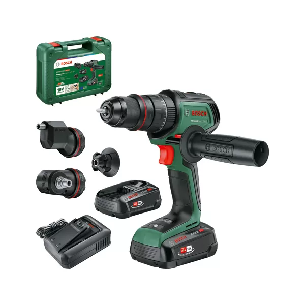 Aku příklepová vrtačka Bosch AdvancedImpact 18V-80 Quicksnap (2x 2,5 Ah) + AL18V-44 (Set - 3 násta