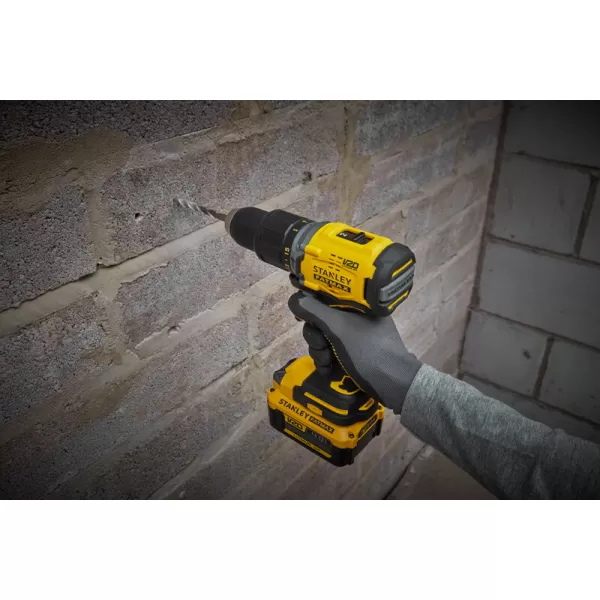 Aku bezuhlíková vrtačka s příklepem Stanley FATMAX® SFMCD715M2K, V20, 2 x 4.0 Ah 18 V
