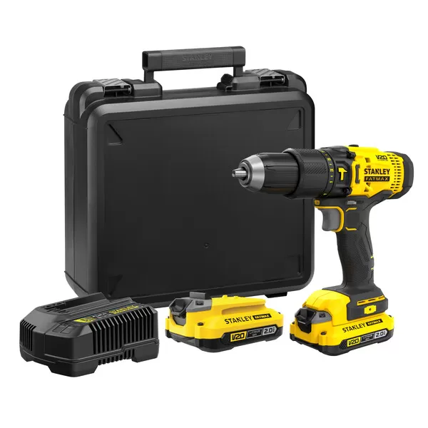Aku vrtačka s příklepem Stanley FATMAX® SFMCD711D22, V20, 2 x 2