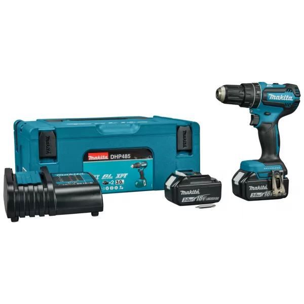Aku vrtačka s příklepem Makita DHP485SFJ, 18V, 2x3,0Ah