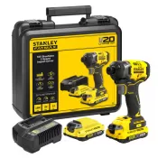 Aku třírychlostní rázový utahovák 1/4" Stanley FATMAX® SFMCF820D2K, V20, 2 x 2.0 Ah 18 V