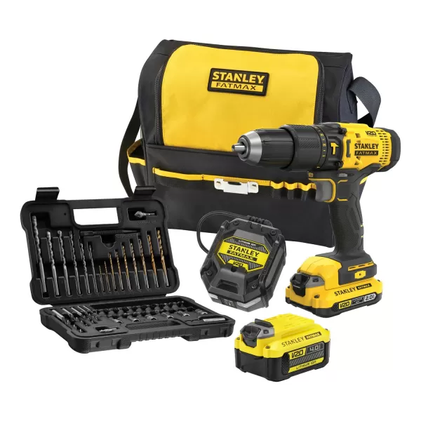 Aku vrtačka s příklepem Stanley FATMAX® SFMCD711DMA, V20, 1 x 2.0 Ah a 1 x 4.0 Ah 18 V