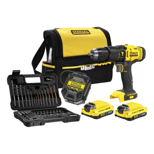 Aku vrtačka s příklepem Stanley FATMAX® SFMCD711DSA, V20, 2 x 2.0 Ah 18 V