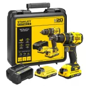 Aku bezuhlíková vrtačka Stanley FATMAX® SFMCD720D2K, V20, 2 x 2.0 Ah 18 V