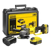 Aku úhlová bruska Stanley FATMAX® SFMCG400M2K, V20, 2 x 4.0 Ah 18 V