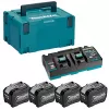 Sada akumulátorů Li-ion XGT 40V 4ks BL4080F+1ks dvojnabíječka DC40RB + Makpac