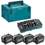 Sada akumulátorů Li-ion XGT 40V 4ks BL4080F+1ks dvojnabíječka DC40RB + Makpac