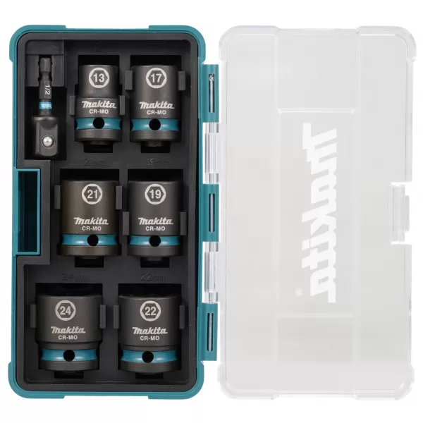 Sada nástrčných klíčů 1/2" čtyřhran, rázový, Impact Black 7ks, Makita