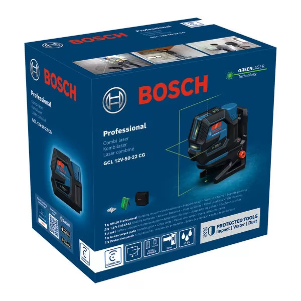 Křížový laser Bosch GCL 12V-50-22 CG Professional +RM20+BT150 0601066S01