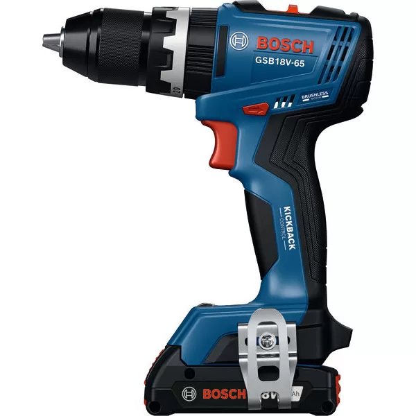 Aku vrtačka s příklepem Bosch GSB 18V-65 Professional, 1x2,0Ah+1x4,0Ah, 06019N3332 GBA