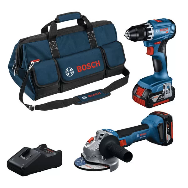 Sada aku nářadí Bosch GSR 18V-45 + GWS 18V-8 Professional