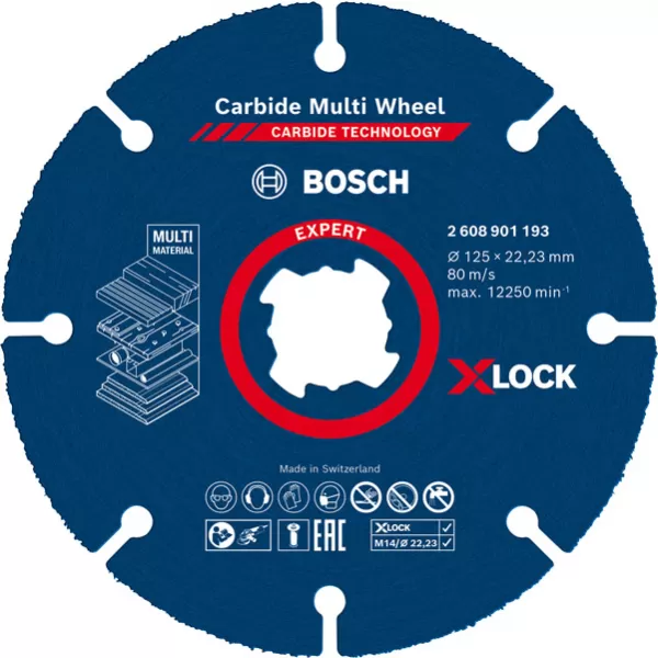 Kotouč řezný 125 x1,0mm víceúčelový EXPERT Carbide Multi X-LOCK Bosch + sada vrtáků