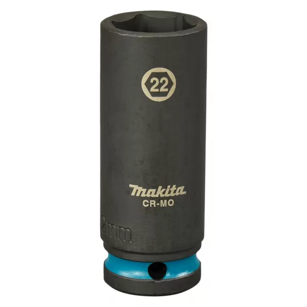 Klíč nástrčný prodloužený 1/2", čtyřhran, rázový, Impact Black, 22mm, Makita
