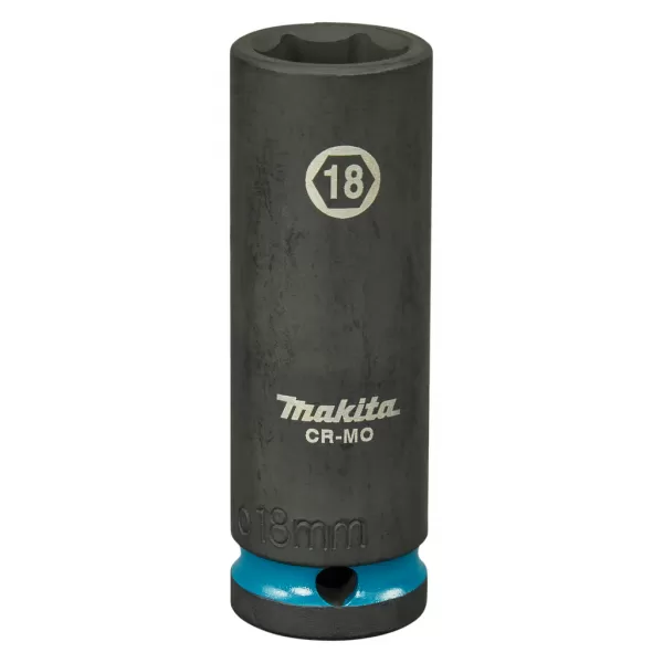 Klíč nástrčný prodloužený 1/2", čtyřhran, rázový, Impact Black, 18mm, Makita