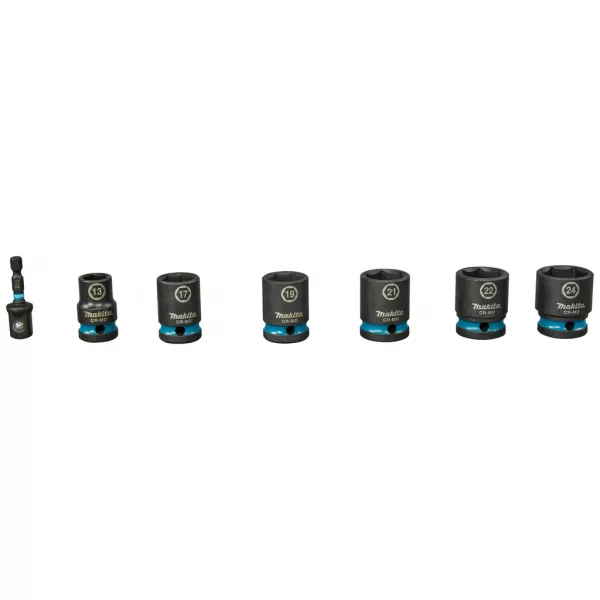 Sada nástrčných klíčů 1/2" čtyřhran, rázový, Impact Black 7ks, Makita