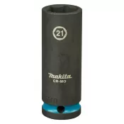 Klíč nástrčný prodloužený 1/2", čtyřhran, rázový, Impact Black, 21mm, Makita