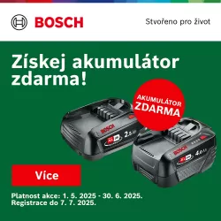 Akce Bosch DIY - akumulátor zdarma, více na: bosch-diy.com/cz/cs/my-bosch/overview