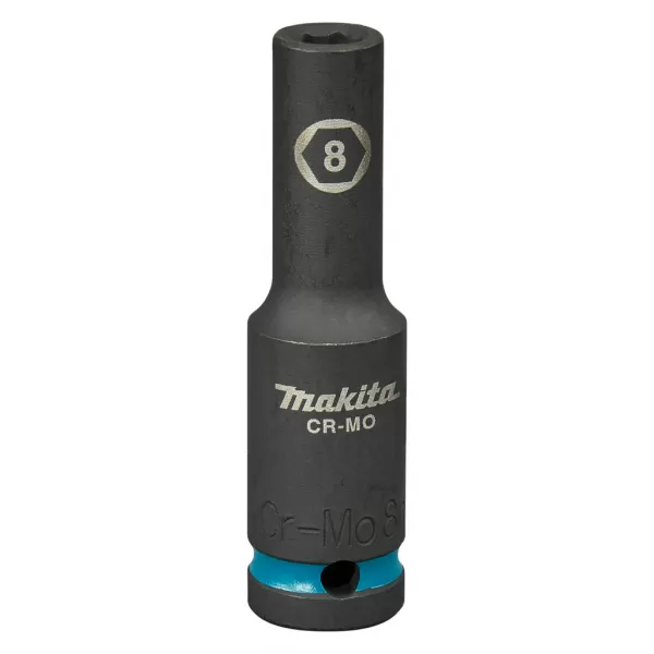 Klíč nástrčný prodloužený 1/2", čtyřhran, rázový, Impact Black, 8mm, Makita
